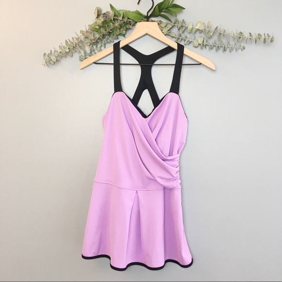 Karma Tops - Karma athletic faux wrap peplum racerback tank Karma Tops - Karma athletic faux wrap peplum racerback tank